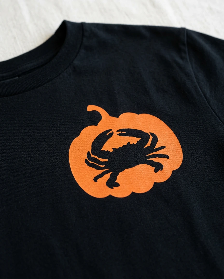 AI-generated autumn graphic t-shirt photography: artwork detail