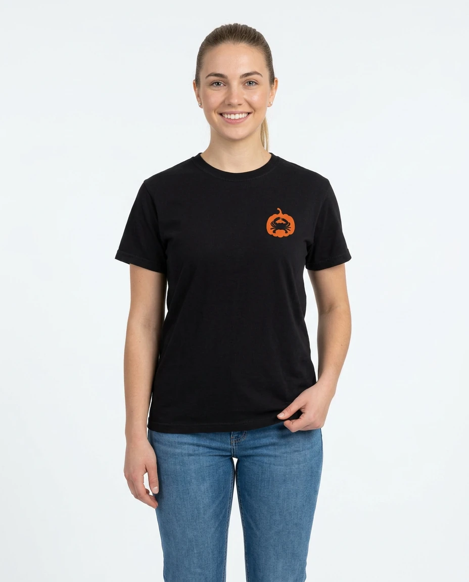 AI-generated autumn graphic t-shirt photography: a tactile detail