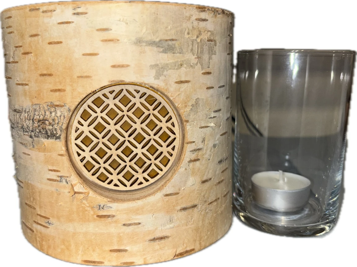 Original reference photograph of Birch-bark lantern
