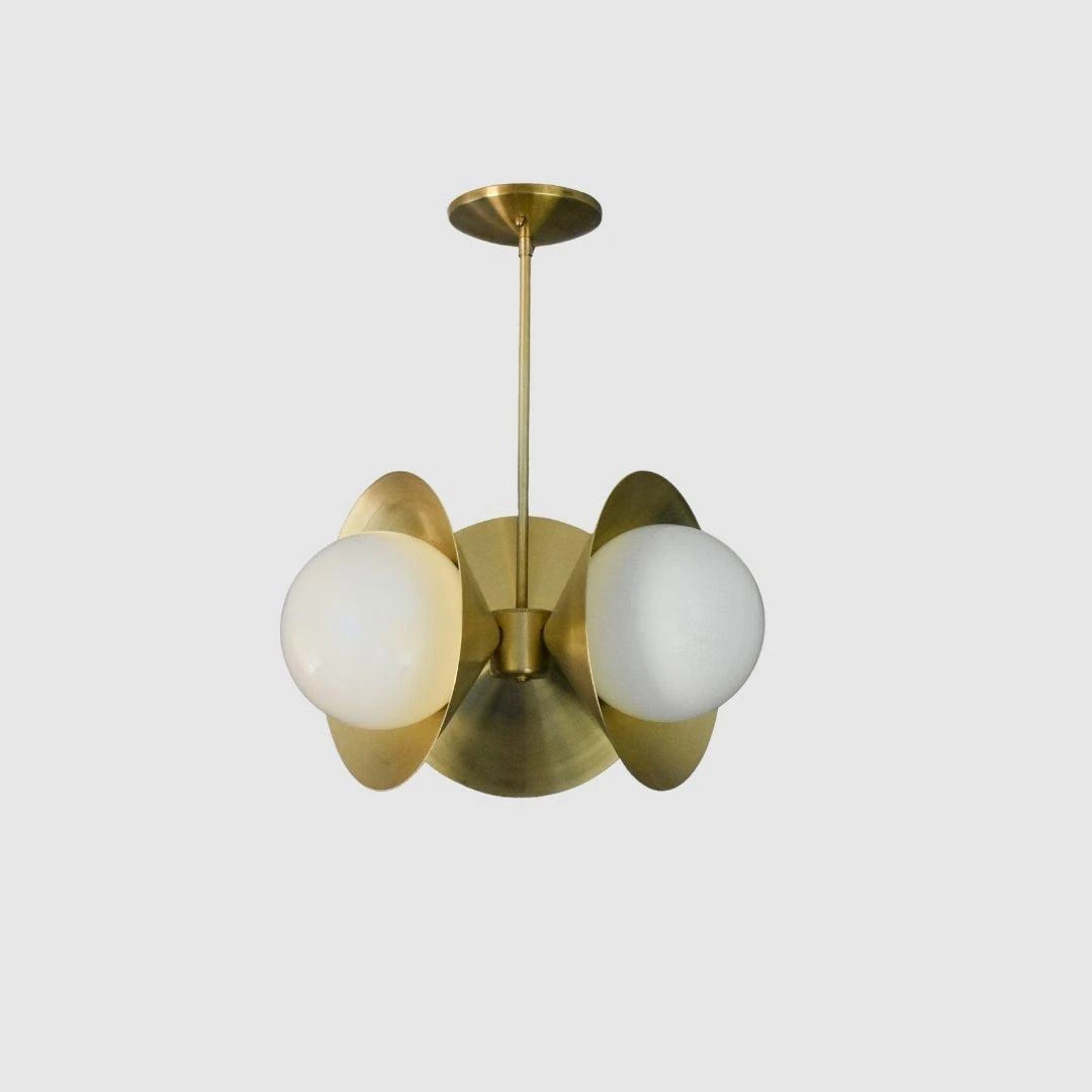 Original reference photograph of Brass cone chandelier