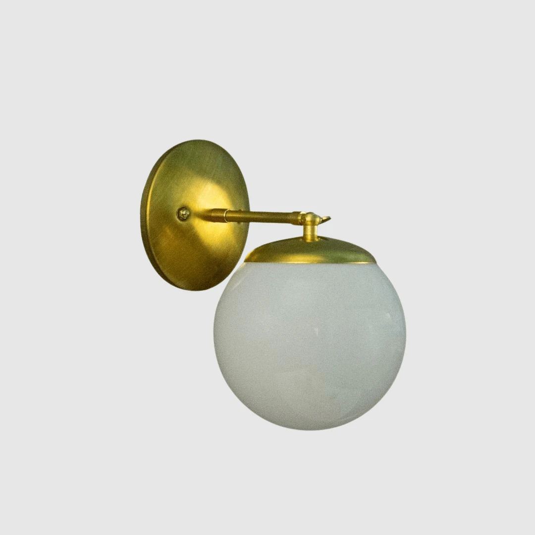 Original reference photograph of Brass globe wall sconce