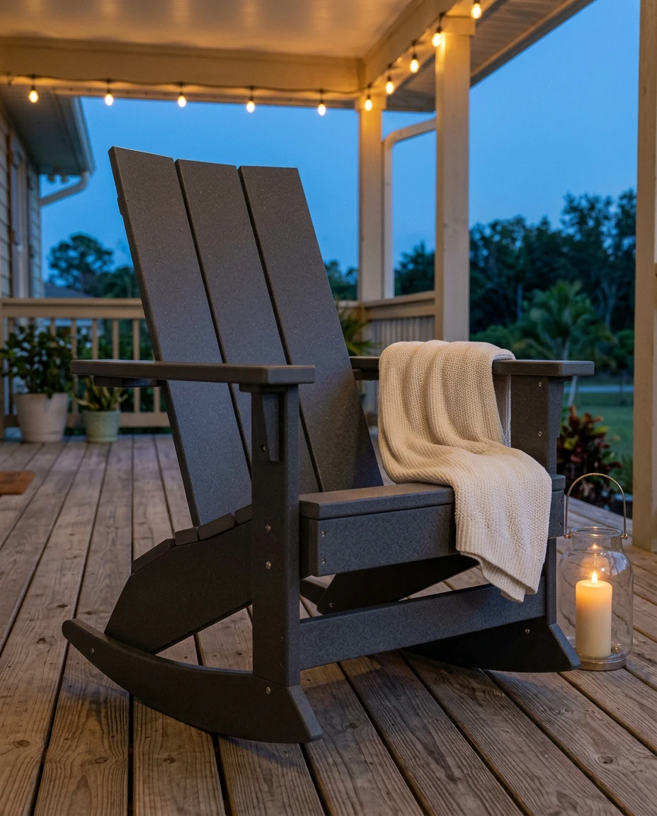 AI-generated modern poly rocker photography: evening with a lantern