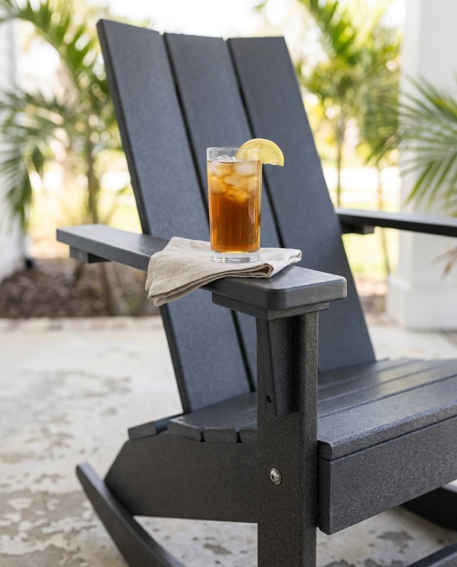 AI-generated modern poly rocker photography: wide flat arm