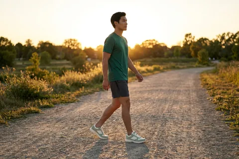 AI-generated fictional sports / footwear demonstration: golden hour
