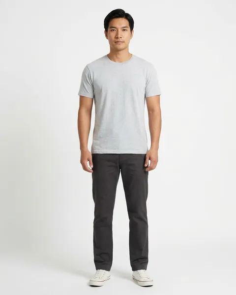 Fictional AI model Kai — front / natural view in a neutral studio