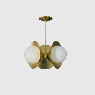 Original brass cone chandelier product photo