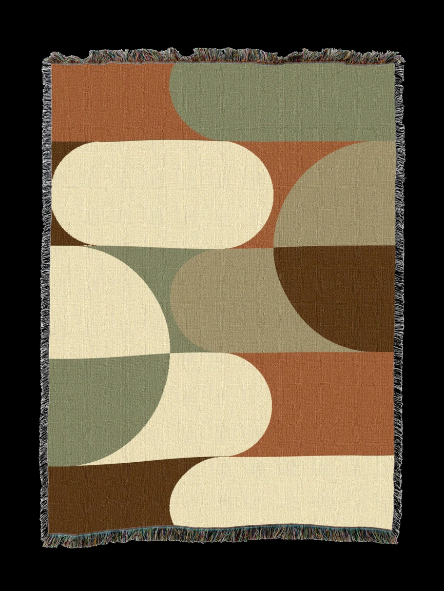 Original reference photograph of Mid-century shapes throw