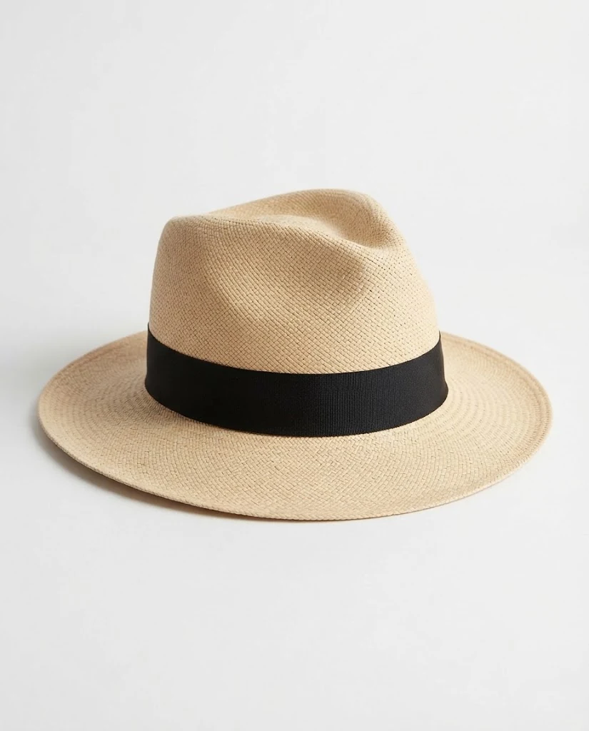 AI-generated natural panama hat photography: product study