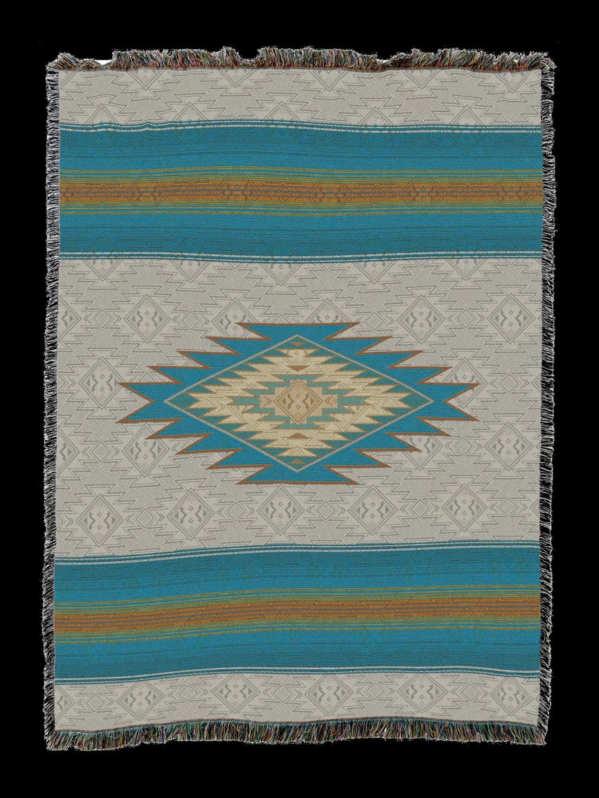 Original reference photograph of Southwest medallion throw