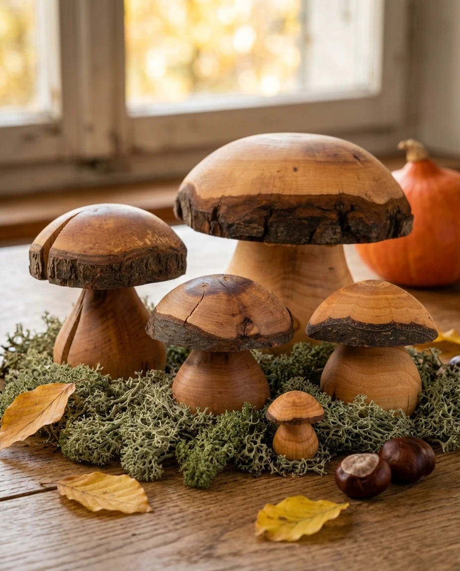 Turned alder mushrooms in an AI-generated setting