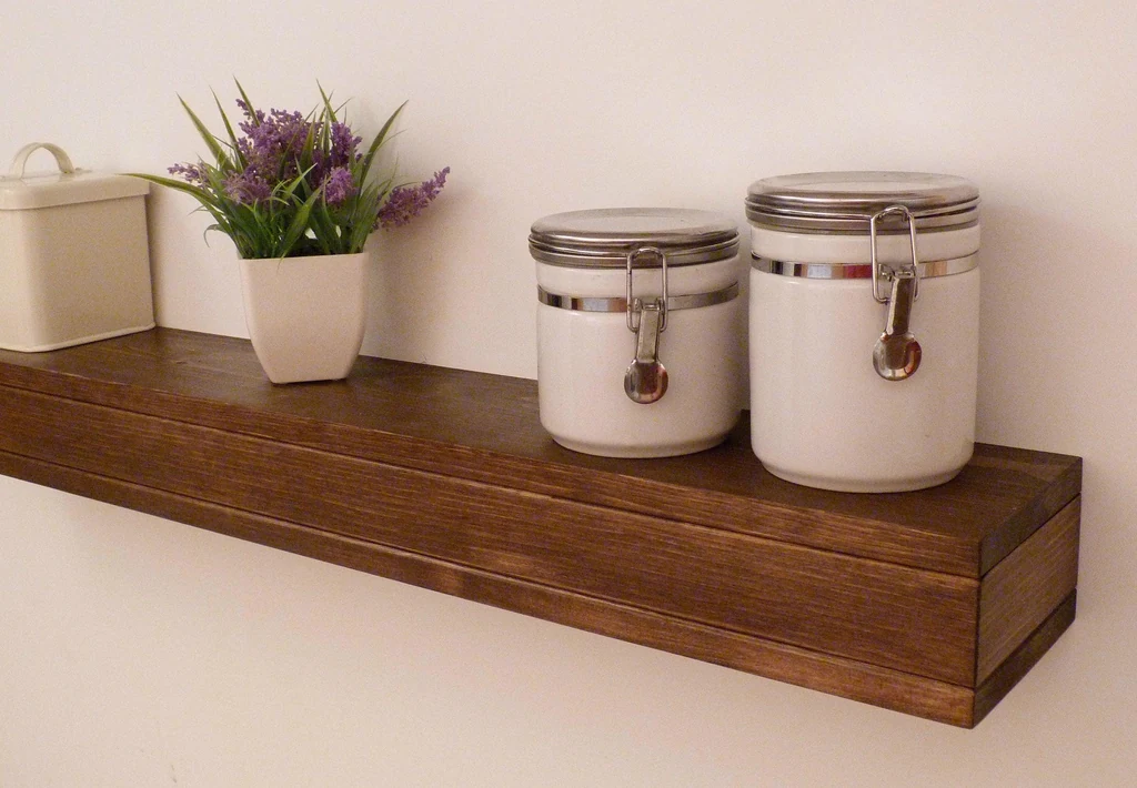 Original reference photograph of Walnut wall shelf